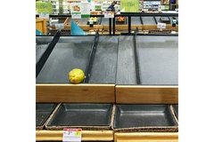 Image Empty supermarket shelf in the UK.